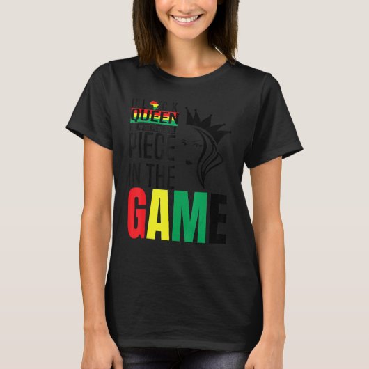 T-shirt Black Queen The Most Powerful Piece The Game Black (Devant)
