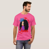 T-shirt Black Queens Cute Crown Célébrer Curly Hip H (Devant entier)