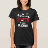 T-shirt Black Red Fier Soeur 2025 Diplômée (Devant)