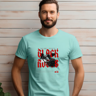 T-shirt Black Red Gris Vous Sentez Pathétique Roses noirs