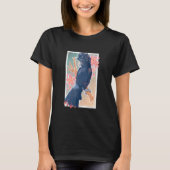 T-shirt Black Red Tailed Cockatoo Parrot Bird with Plumeri (Devant)