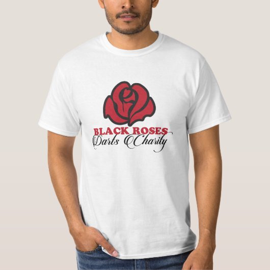 T-shirt Black Roses Darts Charity (Devant)