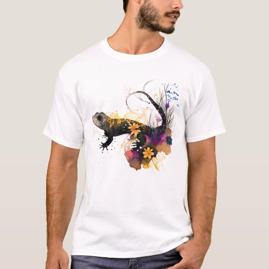 T-shirt Black Salamander Art (Devant)