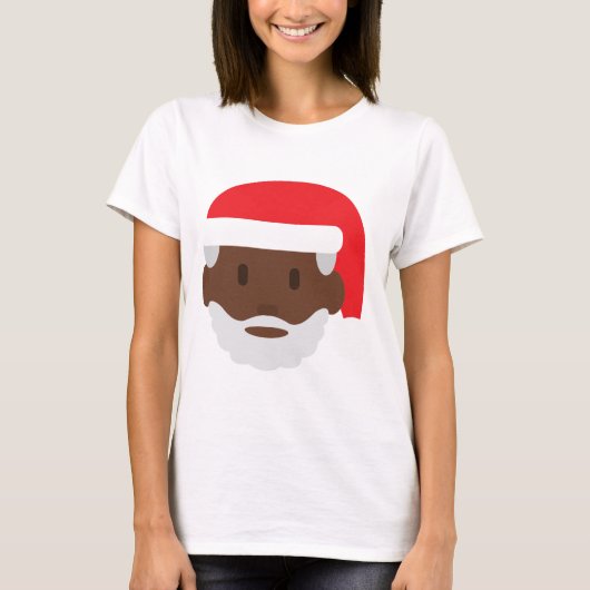 T-shirt black santa claus emoji (Devant)