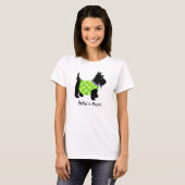 T-shirt Black Scottie Chien Vert Nom Personnalisé (Devant entier)