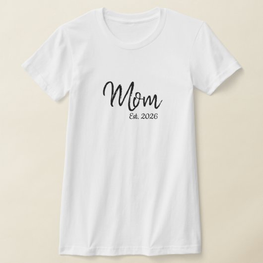 T-shirt Black Script Mom Établie (Poser)