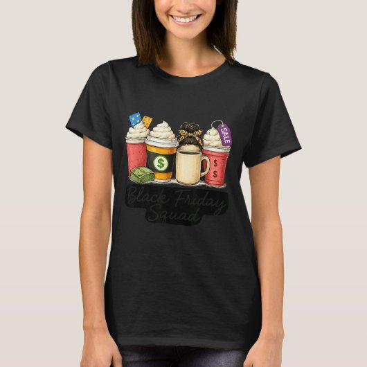 T-shirt Black Shopng Friday Squad Coffee C Coffee Lovers (Devant)