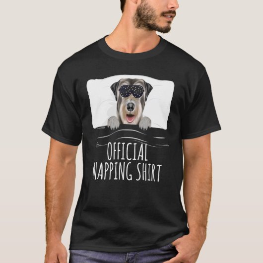 T-shirt Black Sleep Mask Irish Wolfhound Official Napping (Devant)