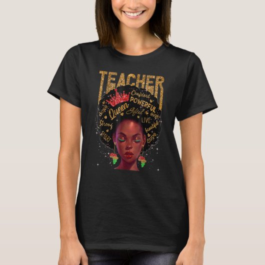 T-shirt Black Smart Teacher Afro Black History BLM Melanin (Devant)
