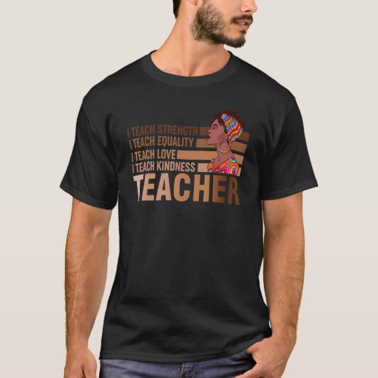 T-shirt Black Smart Teacher Aimer Égalité Melanin Pride Af (Devant)