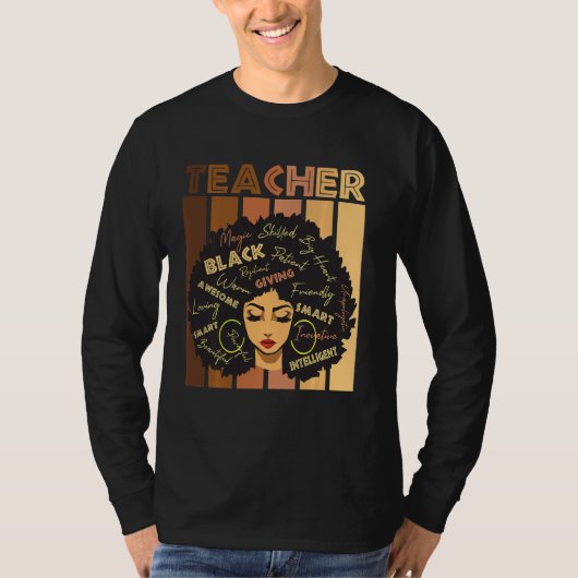 T-shirt Black Smart Teacher Histoire Noire Fier Africain A (Devant)