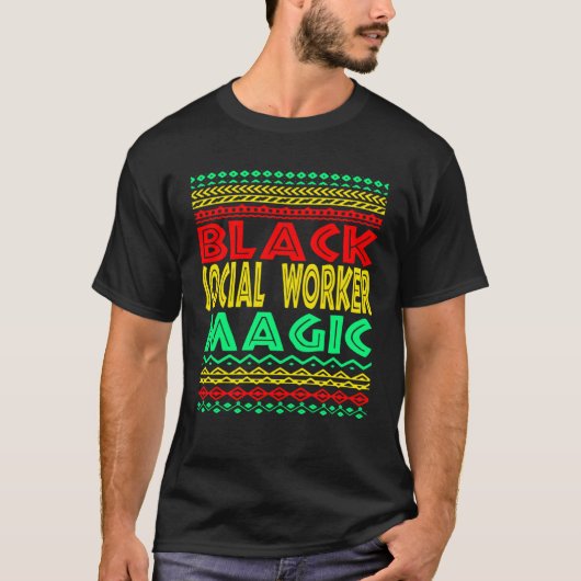 T-shirt Black Social Worker Magic Social Work Graduation M (Devant)
