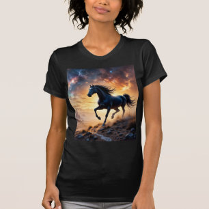 T-shirt Black Stallion dans le désert Nebula étoiles la fo