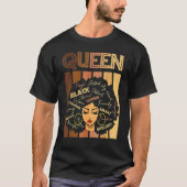 T-shirt Black Strong Queen Afro Love Melanin African Ameri (Devant)