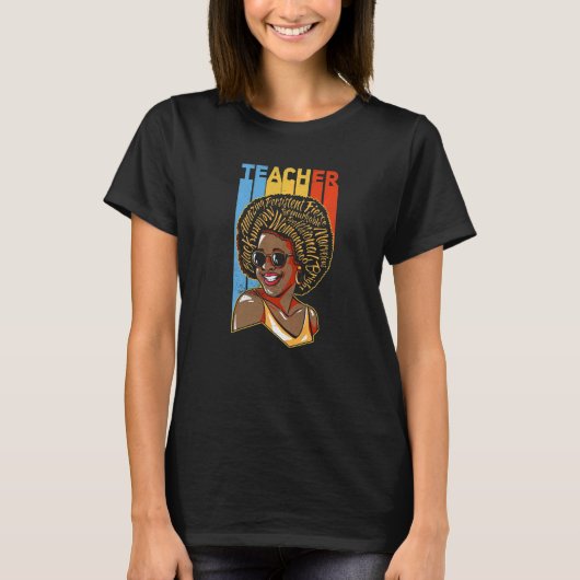 T-shirt Black Teacher Educator African American Black Hist (Devant)
