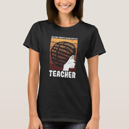 T-shirt Black Teacher Educator African American Black Hist (Devant)