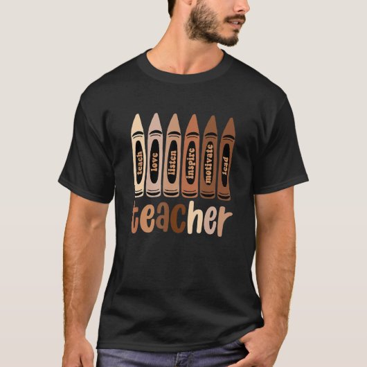 T-shirt Black Teacher Magic Enseigner Amour Écouter Inspir (Devant)