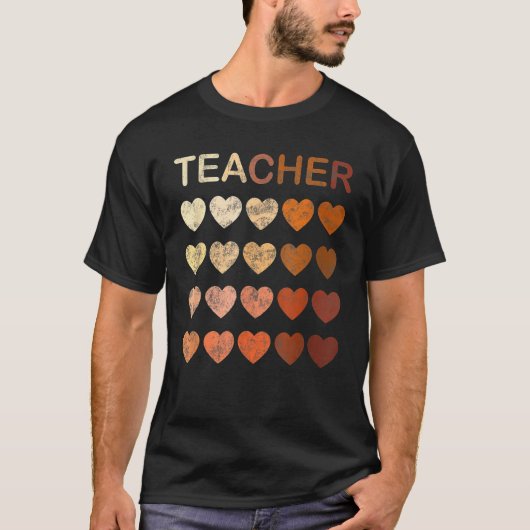 T-shirt Black Teacher Magic Melanin Hearts Black History M (Devant)