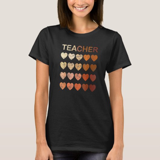 T-shirt Black Teacher Magic Melanin Hearts Black History M (Devant)