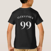 T-shirt Black Team Logo Nom Numéro Sport Moderne (Dos)