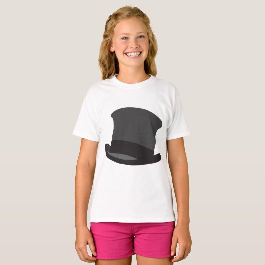 T-shirt Black Top Hat Classic Steampunk Victorian (Devant entier)