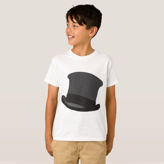 T-shirt Black Top Hat Classic Steampunk Victorian (Devant entier)