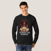 T-shirt Black Twin Dad Fathers Day Twinning and grinning (Devant entier)