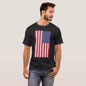 T-shirt Black Vertical American Flag (Devant entier)