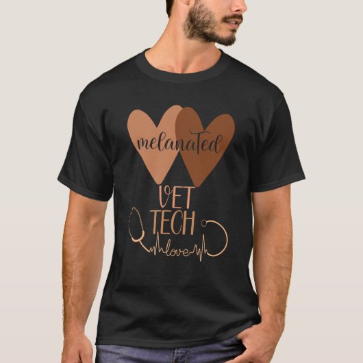T-shirt Black Vet Tech Shirt Melanated Veterinary Technici (Devant)
