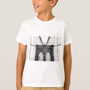T-shirt Black White Brooklyn Bridge New York