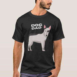T-shirt Black & White Bull Terrier Chien Papa