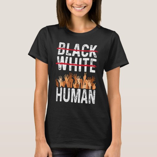 T-shirt Black White Human Equality Appare Black History Mo (Devant)