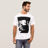 T-shirt Black & white lion pop art (Devant entier)