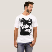 T-shirt Black & white lion pop art (Devant entier)