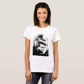 T-shirt Black White Pop Art Gorilla (Devant entier)