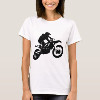 T-shirt Black White Pop Art Motocross Motorcyle Sport