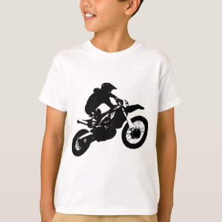 T-shirt Black White Pop Art Motocross Motorcyle Sport