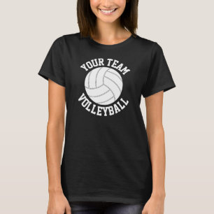 T-shirt Black & White Volleyball Custom Nom de l'équipe T-