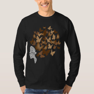 T-shirt Black Woman Afro Butterfly Cool Black History Mont