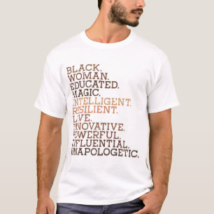 T-shirt Black Woman Educated Magic BHM Afrique Histoire Me