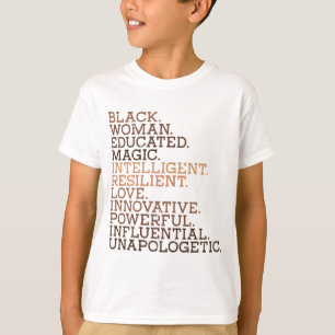 T-shirt Black Woman Educated Magic BHM Afrique Histoire Me