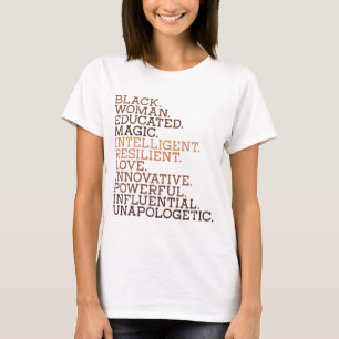 T-shirt Black Woman Educated Magic BHM Afrique Histoire Me