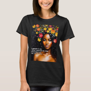 T-shirt Black Woman I Am the Storm Floral Watercolor Art
