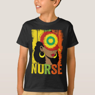 T-shirt Black Woman Nurse Afro Melanin Vintage Black Histo