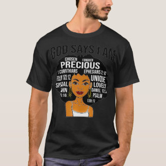 T-shirt Black Women God Dit Que Je Suis Choisi Pardonné Pr