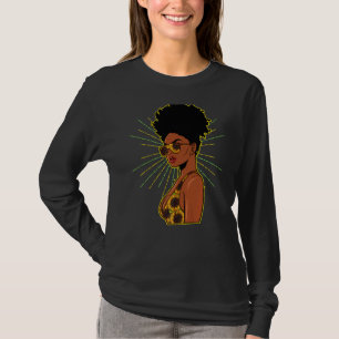 T-shirt Black Women Melanin Mère tournesol Magie été