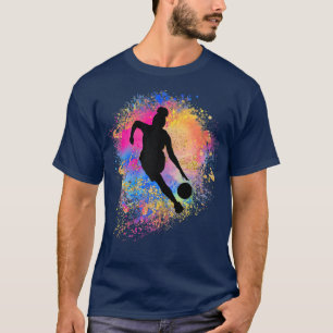 T-shirt Black Women Rainbow Basketball Silhouette Africain
