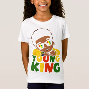 T-Shirt Black Young King Black History Mois Enfants Afro B