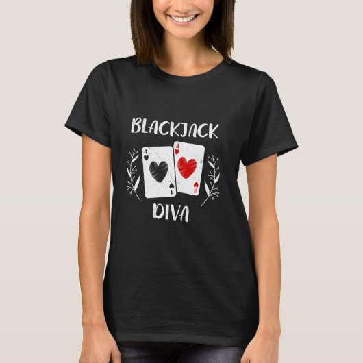 T-shirt BLACKJACK DIVA Card Player Blackjack Casino Mom (Devant)
