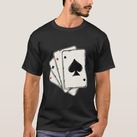 T-shirt Blackjack Poker Texas Hold'Em Cartes de jeu Playe (Devant)